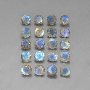 7.60 ct Multicolor Labradorite Gemstone, Labradorite Gem in Round Facet Shape for Sale.