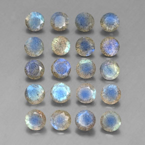 7.60 ct Multicolor Labradorite Stone, Natural Labradorite in Round Facet Shape for Sale