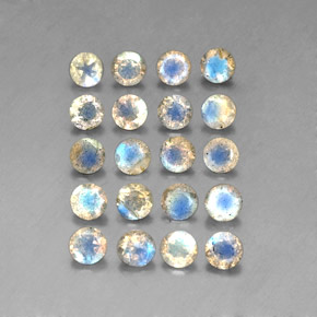 7.59 ct Multicolor Labradorite Gemstone, Labradorite Gem in Round Facet Shape for Sale.