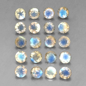 7.59 ct Multicolor Labradorite Stone, Natural Labradorite in Round Facet Shape for Sale