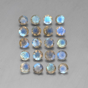 7.91 ct Multicolor Labradorite Gemstone, Labradorite Gem in Round Facet Shape for Sale.