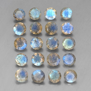 7.91 ct Multicolor Labradorite Stone, Natural Labradorite in Round Facet Shape for Sale