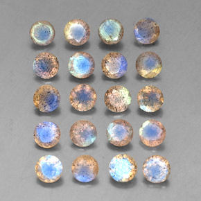 7.83 ct Multicolor Labradorite Stone, Natural Labradorite in Round Facet Shape for Sale