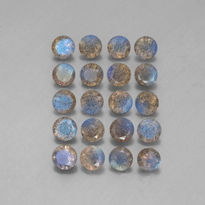 7.64 ct Multicolor Labradorite Gemstone, Labradorite Gem in Round Facet Shape for Sale.