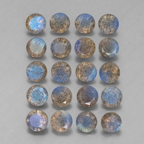 7.64 ct Multicolor Labradorite Stone, Natural Labradorite in Round Facet Shape for Sale