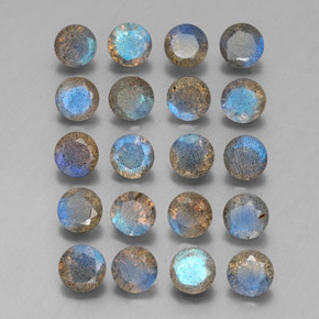 7.96 ct Multicolor Labradorite Stone, Natural Labradorite in Round Facet Shape for Sale