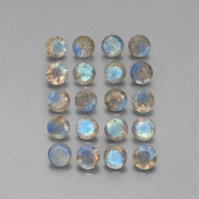 7.60 ct Multicolor Labradorite Gemstone, Labradorite Gem in Round Facet Shape for Sale.