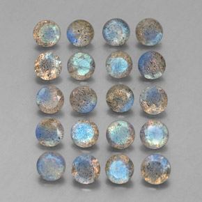 7.60 ct Multicolor Labradorite Stone, Natural Labradorite in Round Facet Shape for Sale