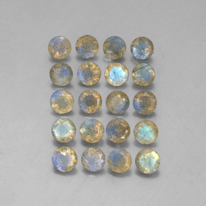 7.74 ct Multicolor Labradorite Gemstone, Labradorite Gem in Round Facet Shape for Sale.