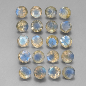 7.61 ct Multicolor Labradorite Stone, Natural Labradorite in Round Facet Shape for Sale