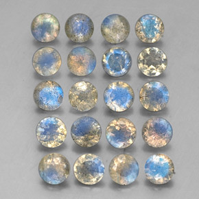 7.58 ct Multicolor Labradorite Stone, Natural Labradorite in Round Facet Shape for Sale
