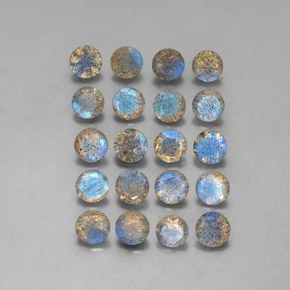 7.79 ct Multicolor Labradorite Gemstone, Labradorite Gem in Round Facet Shape for Sale.