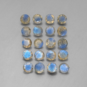 7.56 ct Multicolor Labradorite Gemstone, Labradorite Gem in Round Facet Shape for Sale.