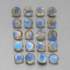 7.56 ct Multicolor Labradorite Stone, Natural Labradorite in Round Facet Shape for Sale