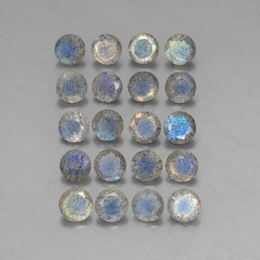7.56 ct Multicolor Labradorite Gemstone, Labradorite Gem in Round Facet Shape for Sale.