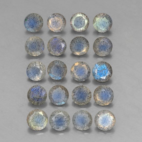 7.56 ct Multicolor Labradorite Stone, Natural Labradorite in Round Facet Shape for Sale