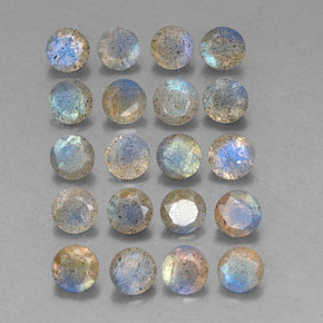 7.85 ct Multicolor Labradorite Stone, Natural Labradorite in Round Facet Shape for Sale