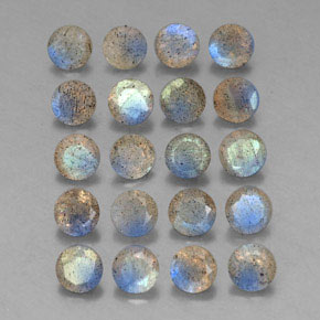 7.83 ct Multicolor Labradorite Stone, Natural Labradorite in Round Facet Shape for Sale