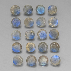 7.57 ct Multicolor Labradorite Stone, Natural Labradorite in Round Facet Shape for Sale