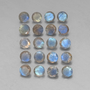 7.90 ct Multicolor Labradorite Gemstone, Labradorite Gem in Round Facet Shape for Sale.