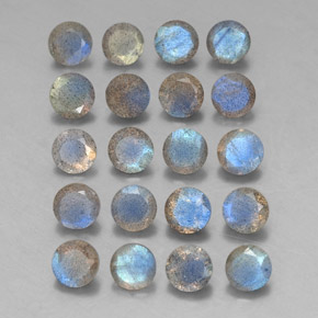7.90 ct Multicolor Labradorite Stone, Natural Labradorite in Round Facet Shape for Sale