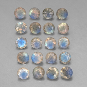 7.49 ct Multicolor Labradorite Stone, Natural Labradorite in Round Facet Shape for Sale