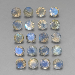 7.64 ct Multicolor Labradorite Stone, Natural Labradorite in Round Facet Shape for Sale
