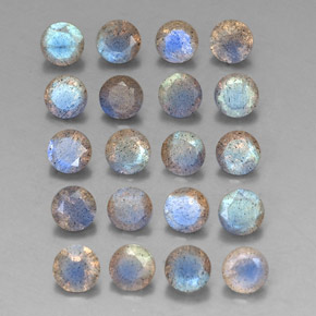 7.78 ct Multicolor Labradorite Stone, Natural Labradorite in Round Facet Shape for Sale