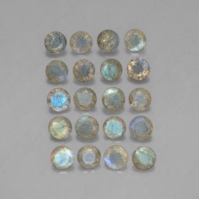7.43 ct Multicolor Labradorite Gemstone, Labradorite Gem in Round Facet Shape for Sale.