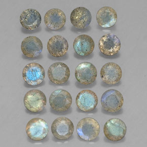 7.43 ct Multicolor Labradorite Stone, Natural Labradorite in Round Facet Shape for Sale