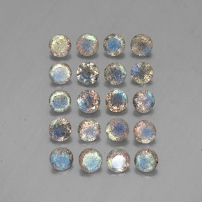 7.41 ct Multicolor Labradorite Gemstone, Labradorite Gem in Round Facet Shape for Sale.