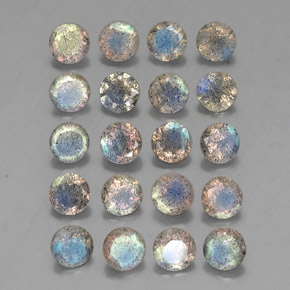 7.41 ct Multicolor Labradorite Stone, Natural Labradorite in Round Facet Shape for Sale