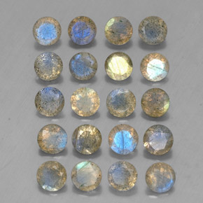 7.87 ct Multicolor Labradorite Stone, Natural Labradorite in Round Facet Shape for Sale