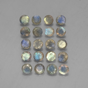 7.65 ct Multicolor Labradorite Gemstone, Labradorite Gem in Round Facet Shape for Sale.