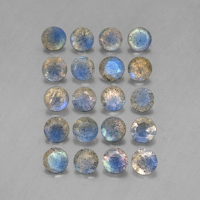 7.22 ct Multicolor Labradorite Gemstone, Labradorite Gem in Round Facet Shape for Sale.