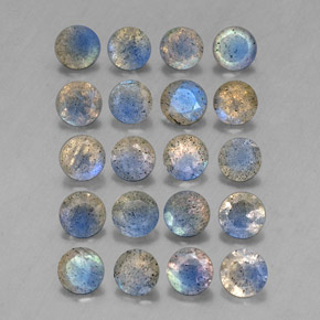 7.22 ct Multicolor Labradorite Stone, Natural Labradorite in Round Facet Shape for Sale