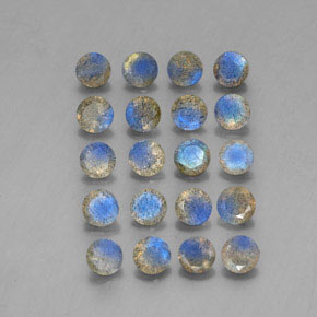 7.51 ct Multicolor Labradorite Gemstone, Labradorite Gem in Round Facet Shape for Sale.