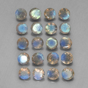 7.62 ct Multicolor Labradorite Stone, Natural Labradorite in Round Facet Shape for Sale
