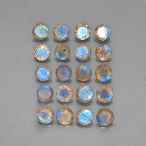 7.25 ct Multicolor Labradorite Gemstone, Labradorite Gem in Round Facet Shape for Sale.