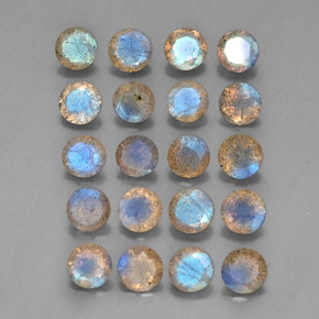 7.25 ct Multicolor Labradorite Stone, Natural Labradorite in Round Facet Shape for Sale