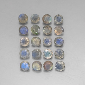 7.70 ct Multicolor Labradorite Gemstone, Labradorite Gem in Round Facet Shape for Sale.
