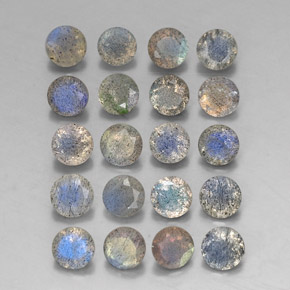 7.70 ct Multicolor Labradorite Stone, Natural Labradorite in Round Facet Shape for Sale