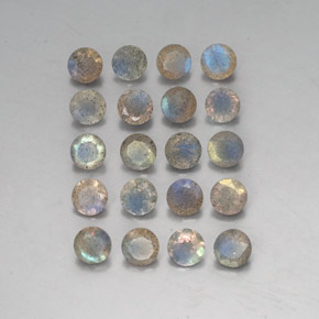 7.11 ct Multicolor Labradorite Gemstone, Labradorite Gem in Round Facet Shape for Sale.