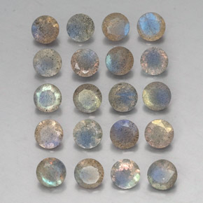 7.11 ct Multicolor Labradorite Stone, Natural Labradorite in Round Facet Shape for Sale