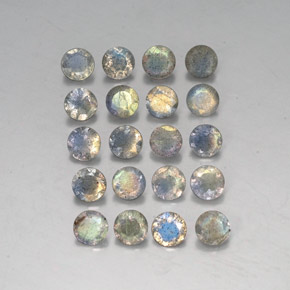 7.58 ct Multicolor Labradorite Gemstone, Labradorite Gem in Round Facet Shape for Sale.