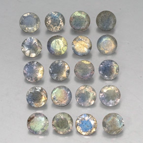 7.58 ct Multicolor Labradorite Stone, Natural Labradorite in Round Facet Shape for Sale