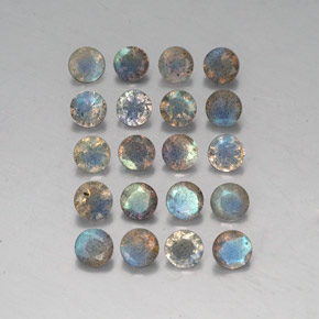 7.93 ct Multicolor Labradorite Gemstone, Labradorite Gem in Round Facet Shape for Sale.