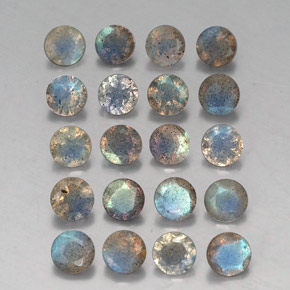 7.93 ct Multicolor Labradorite Stone, Natural Labradorite in Round Facet Shape for Sale