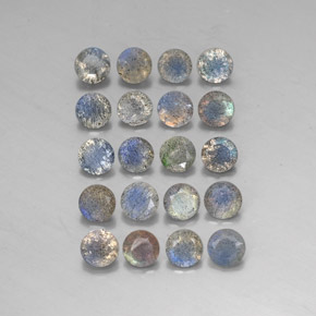 7.39 ct Multicolor Labradorite Gemstone, Labradorite Gem in Round Facet Shape for Sale.