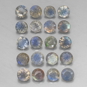 7.39 ct Multicolor Labradorite Stone, Natural Labradorite in Round Facet Shape for Sale